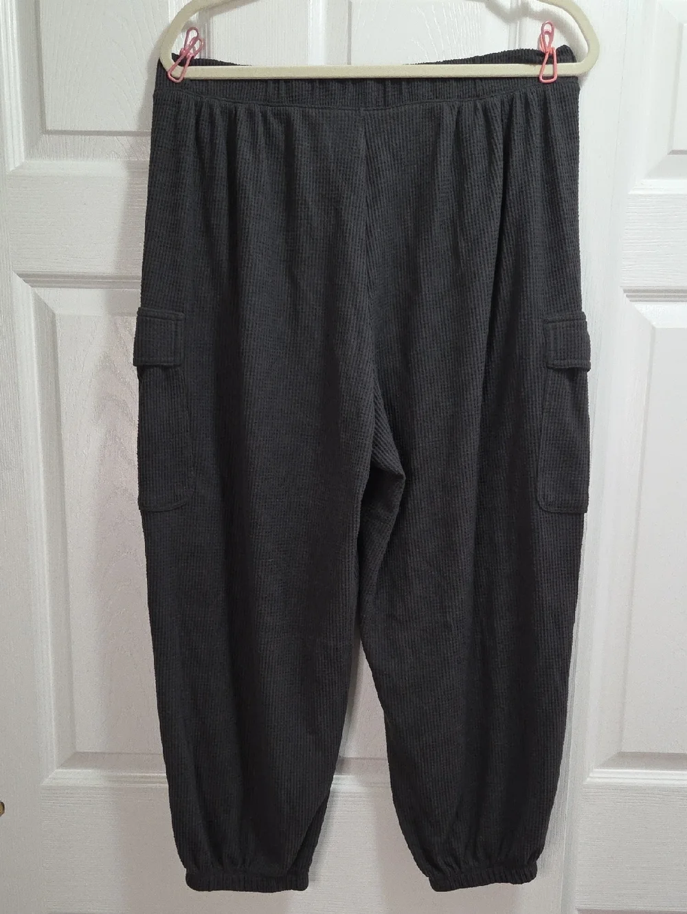 aerie Dark Green Waffle Knit Cargo Joggers - Picture 6 of 7